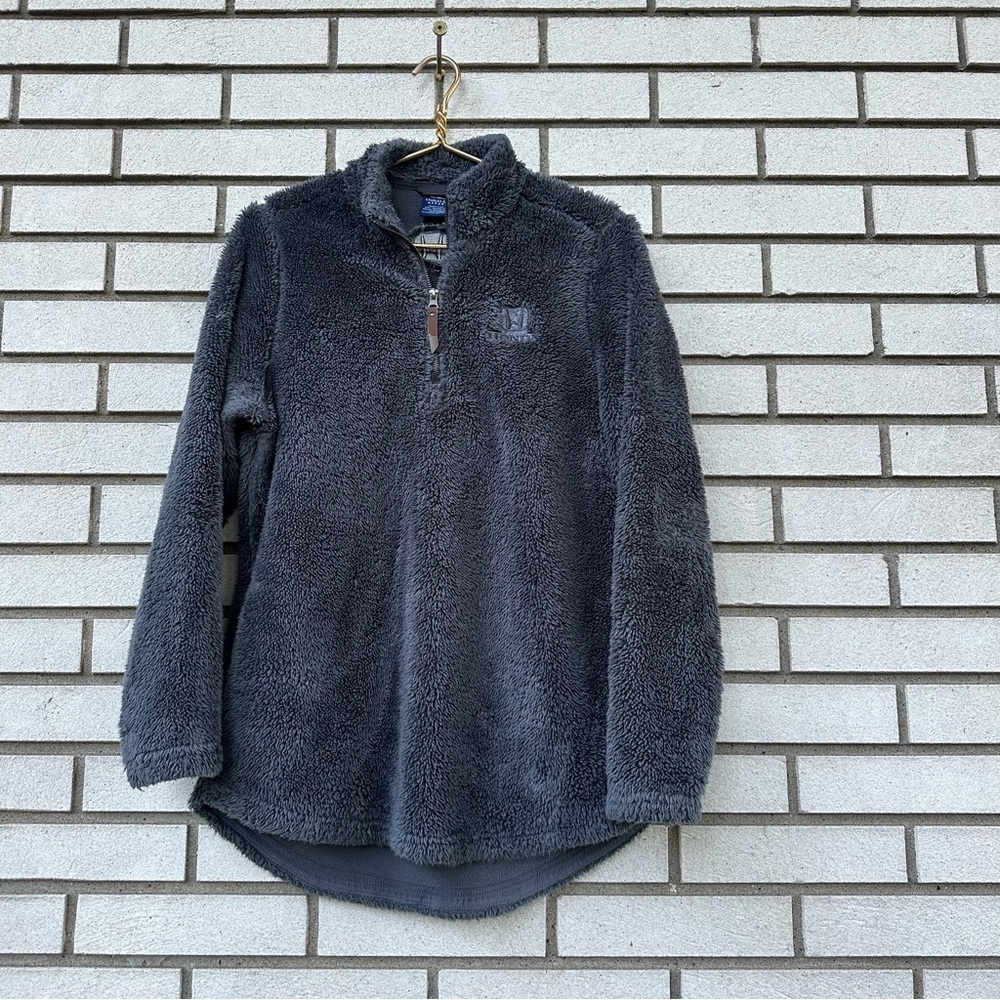 Charles River Honda Gray Sherpa Fleece Quarter Zip Pullover Teddy Jacket M